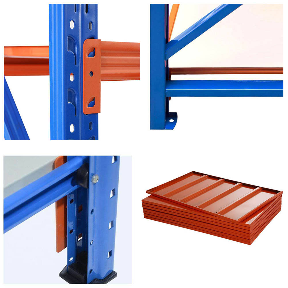 Blau-orangefarbenes mittelschweres Regal, rostfreie Stapelregale für 3PL Blau-orangefarbenes mittelschweres Regal, rostfreie Stapelregale für 3PL