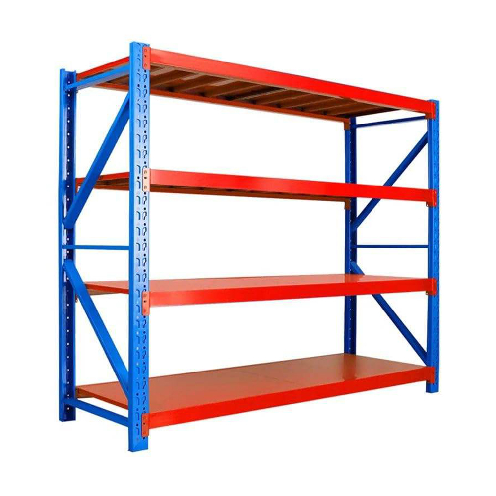 Blau-orangefarbenes mittelschweres Regal, rostfreie Stapelregale für 3PL Blau-orangefarbenes mittelschweres Regal, rostfreie Stapelregale für 3PL