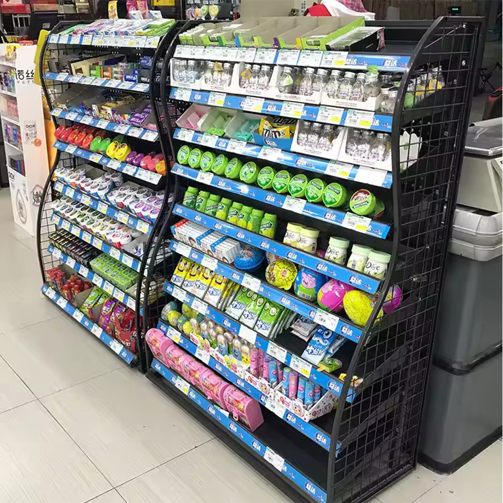 Mehrstufiges Produktregal für den Supermarkt