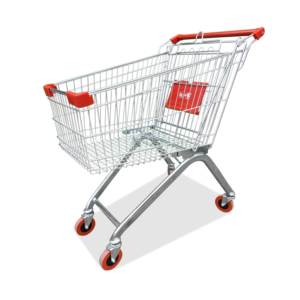 Supermarkt-Handschub-Einkaufswagen mit 4 Rädern