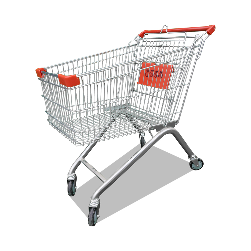 Supermarkt-Handschub-Einkaufswagen mit 4 Rädern