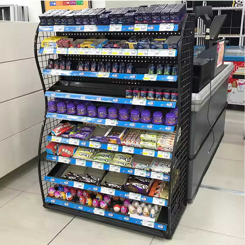 Mehrstufiges Produktregal für den Supermarkt